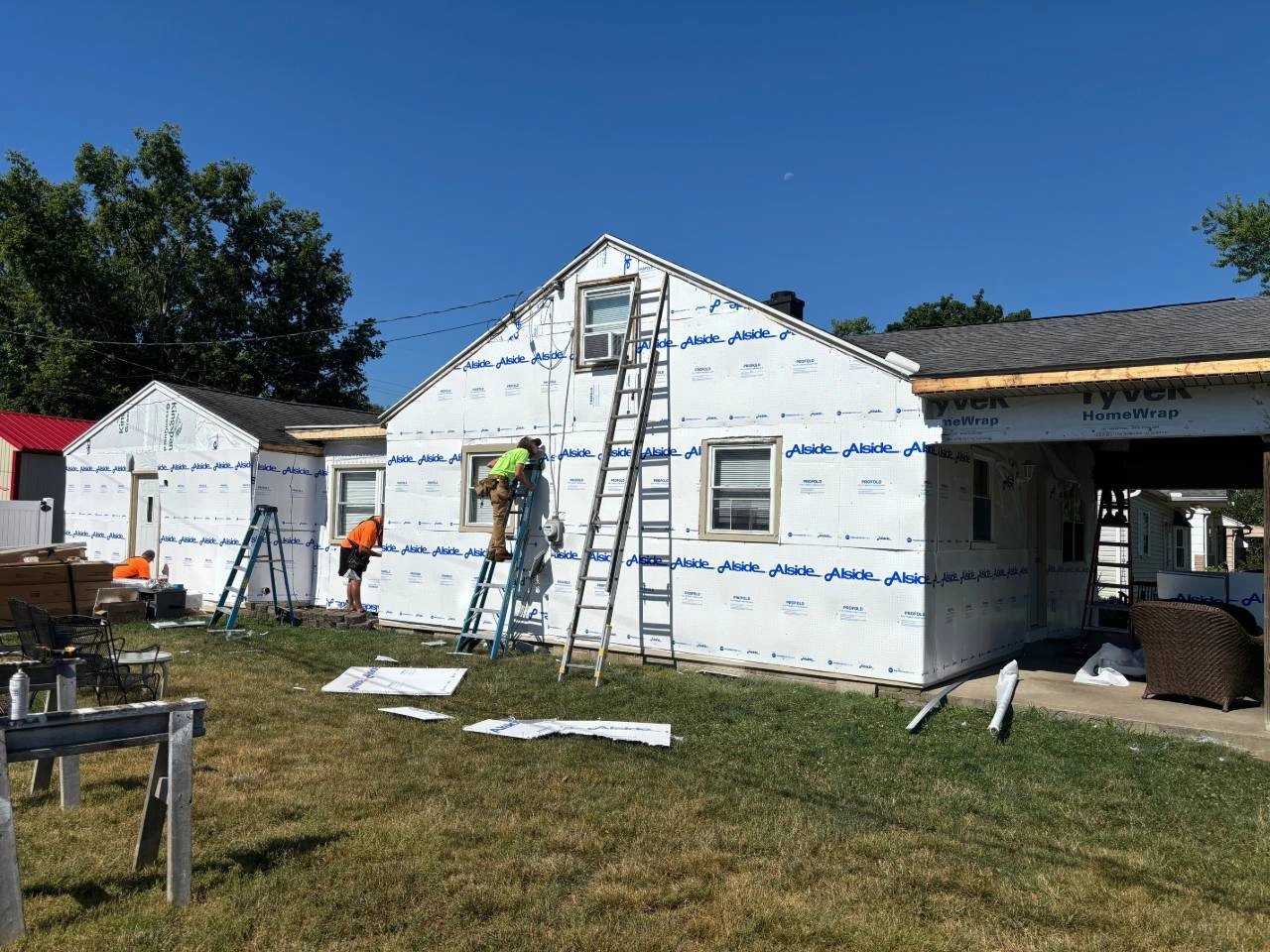 Home exterior with new siding in Dayton
